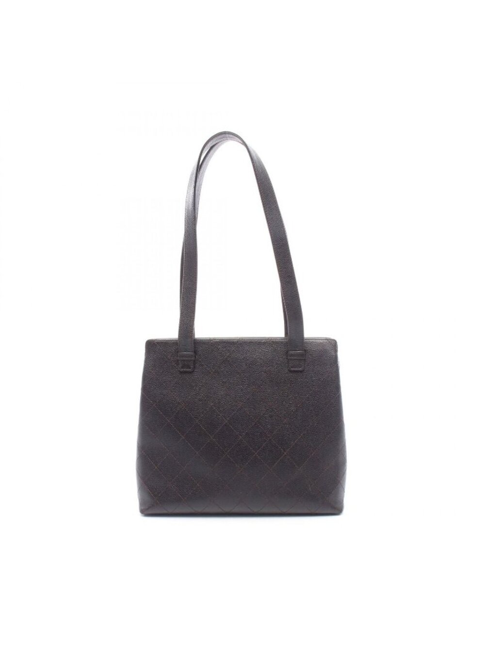 Chanel Tote Quilted Dark Brown Calf